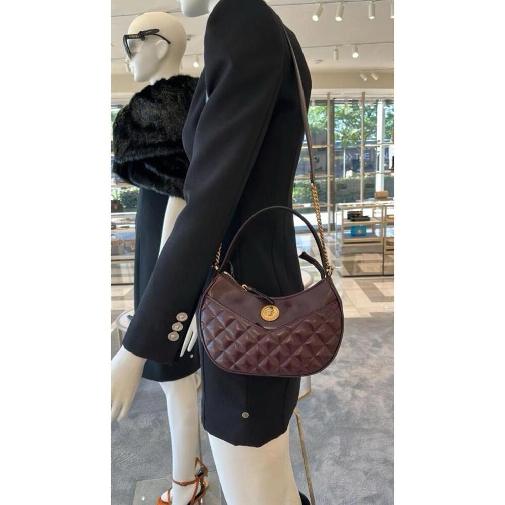 BNWT Versace Medusa Leather 2 Way Shoulder Bag Maroon $1,425 - Picture 3 of 3